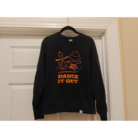 Uniqlo Other - Uniqlo UT Peanuts Snoopy Charlie Brown Dance It Out Sweatshirt Black XS 442118